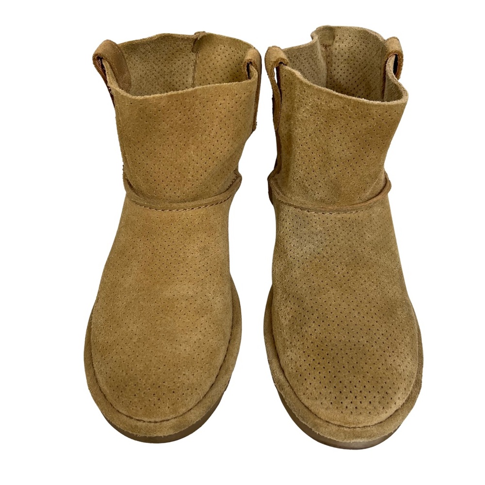 UGG Tan Classic Unlined Mini Perf Boots Leather Comfy Casual Size 7